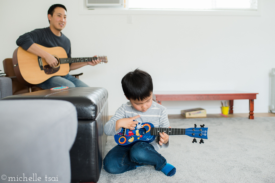 And also some father-son jamming. More heart eyes.